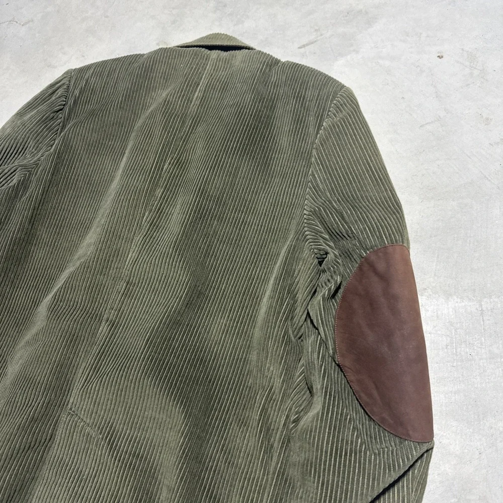 Vintage Eddie Bauer Green Corduroy Sports Jacket Blazer Men's SZ 40 Elbow Patch